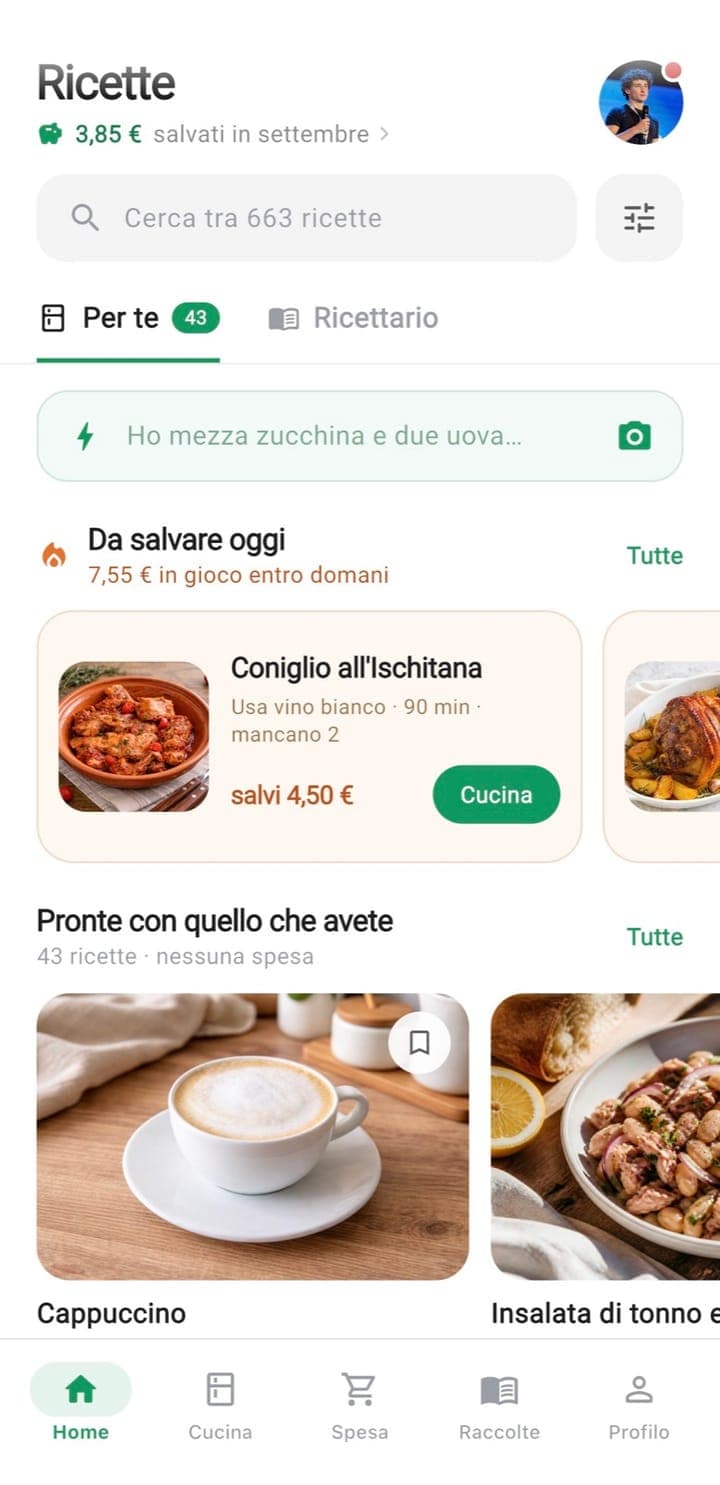 App Cucinalo — home