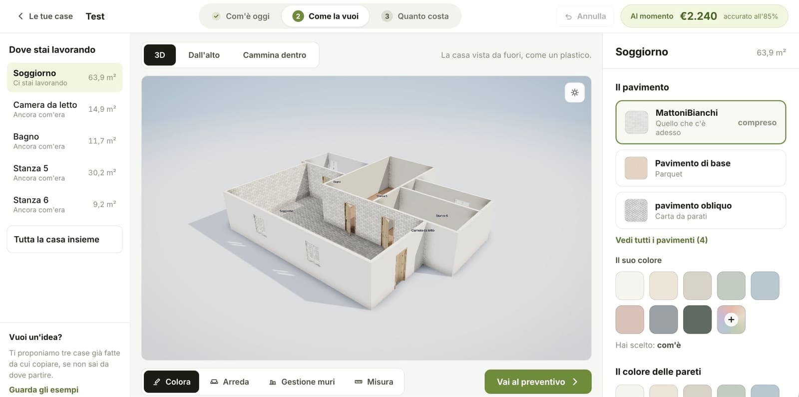 Ristruttura3D: schermata del progetto