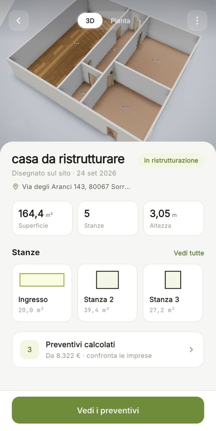 App Ristruttura3D — scheda casa